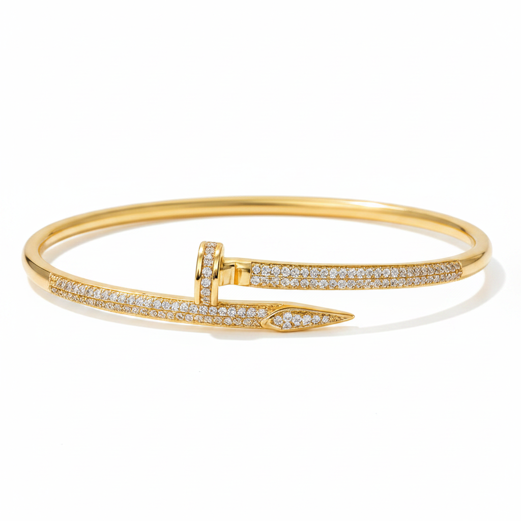 Bracelet Clou Doré Scintillant