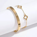 Duo de Bracelets Florales Email et Rigide