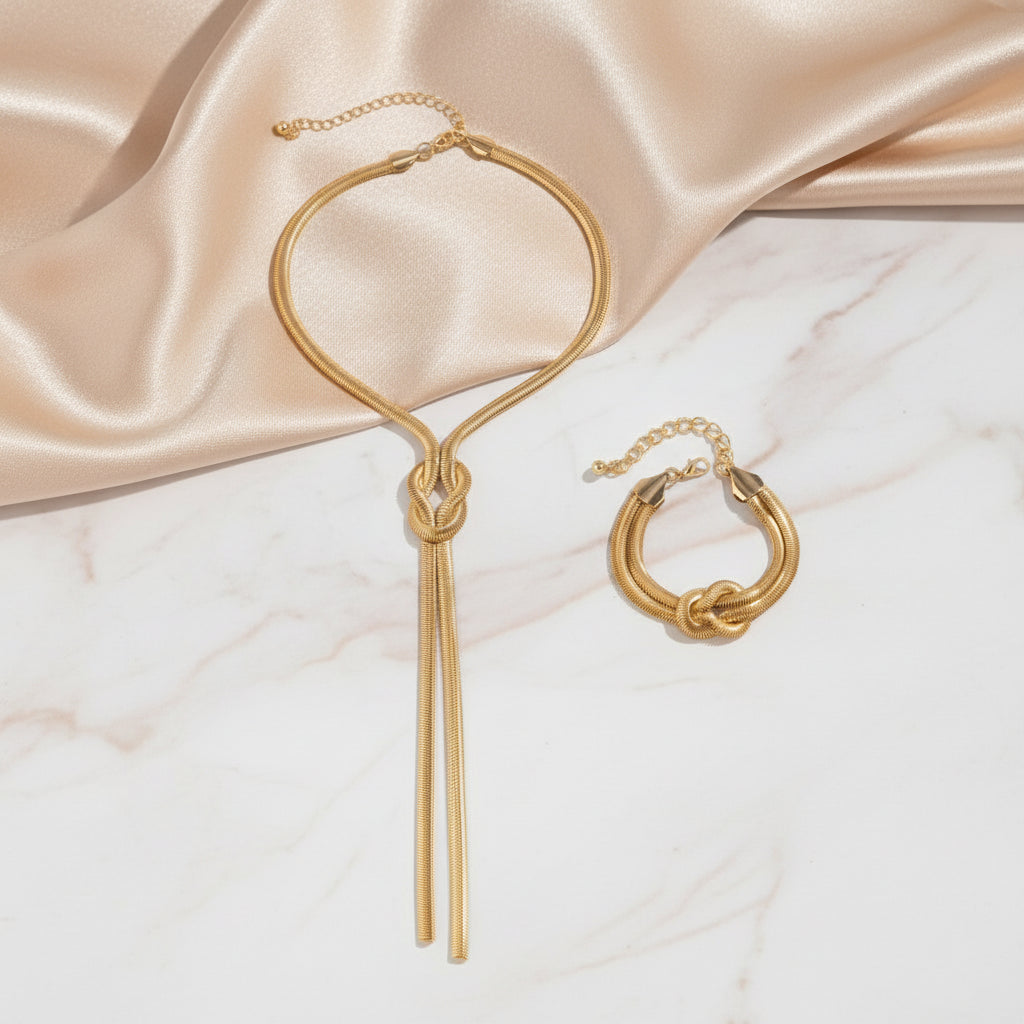 Ensemble Collier et Bracelet Elégance Dorée