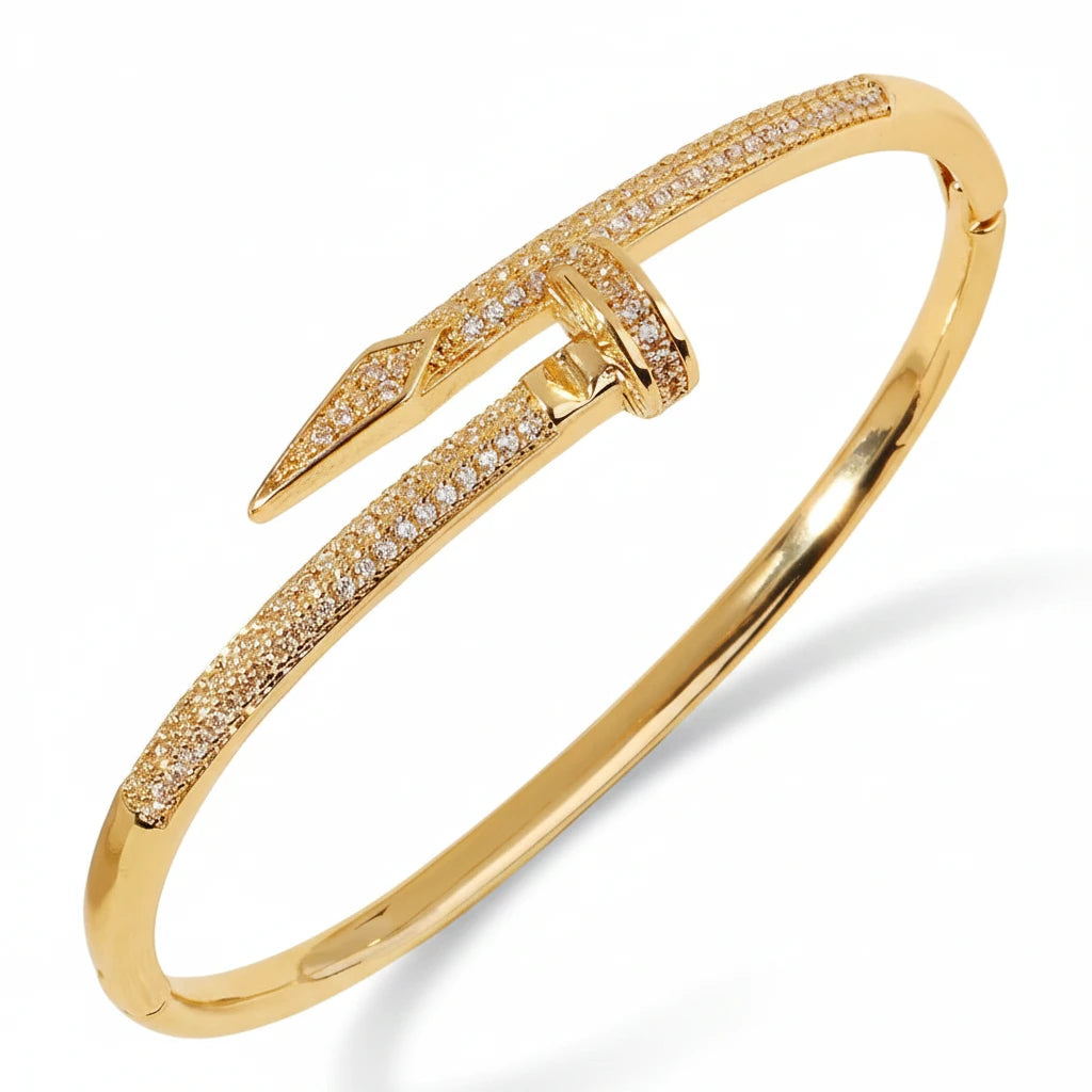 Bracelet Clou Doré Scintillant