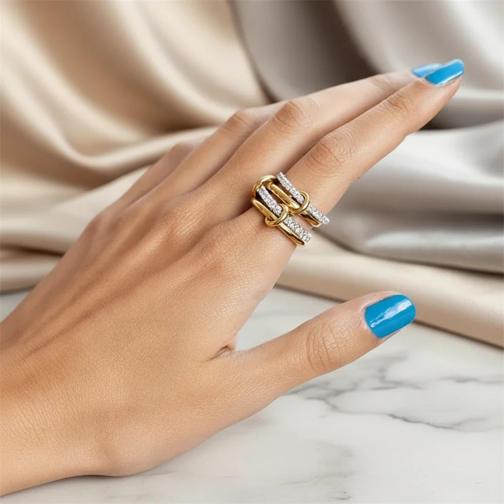 Bague 4 Anneaux Entrelacés Chance