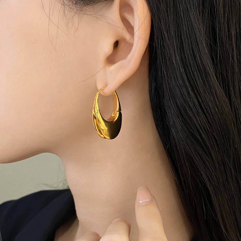 Boucles d’Oreilles Ovales Minimalistes