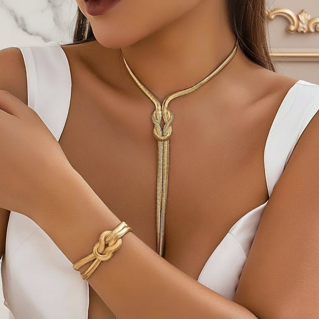 Ensemble Collier et Bracelet Elégance Dorée